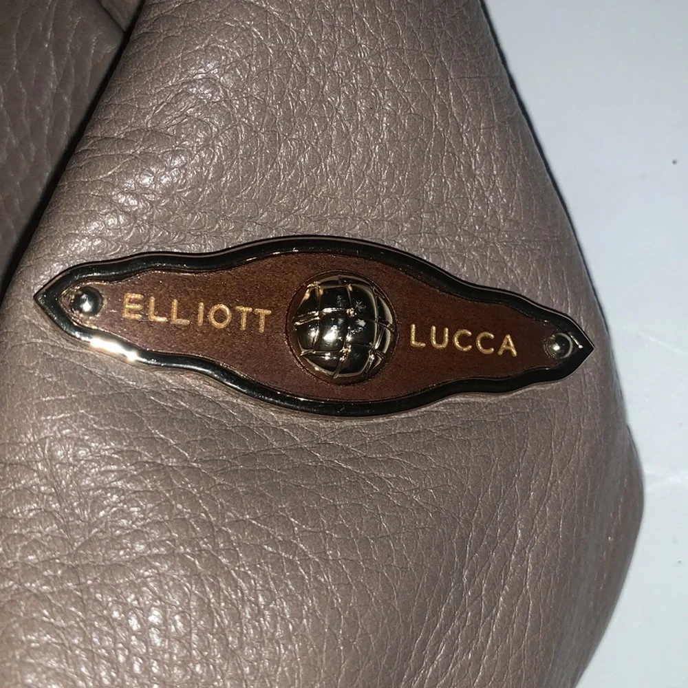 Vintage Y2K Elliot Lucca Taupe Pebbled Leather Hobo Shoulder Boho Purse